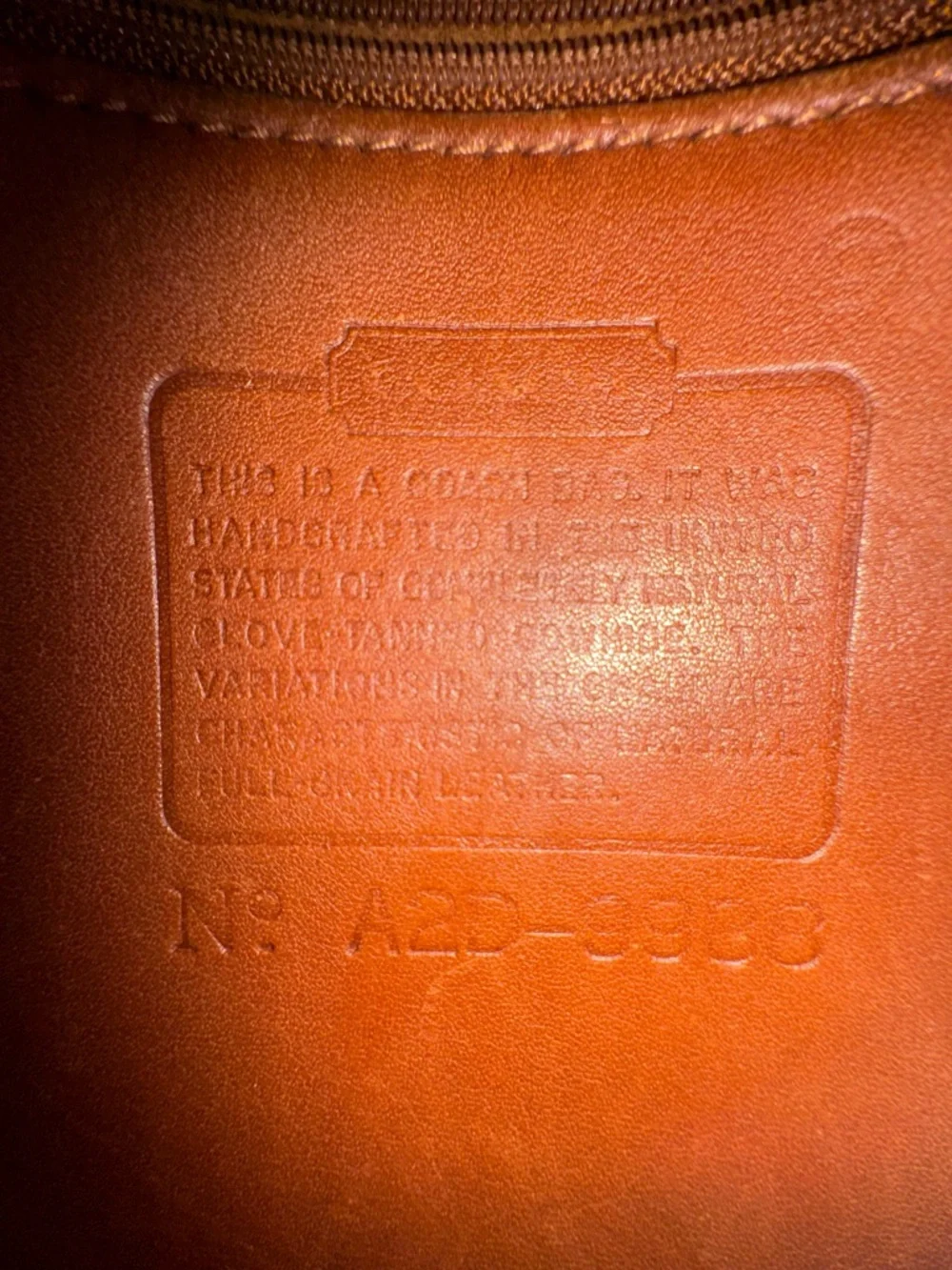 Vintage Coach Crescent Bag 9988 British Tan Leather Shoulder Bag USA - Picture 10 of 16